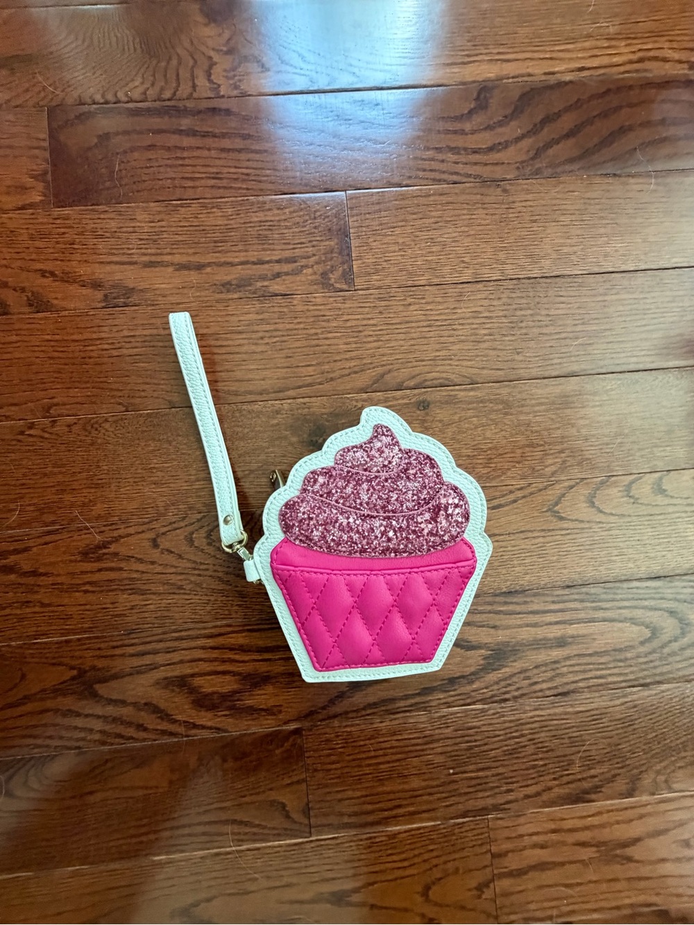 Claire's Pink Glitter Cupcake Wristlet Clutch